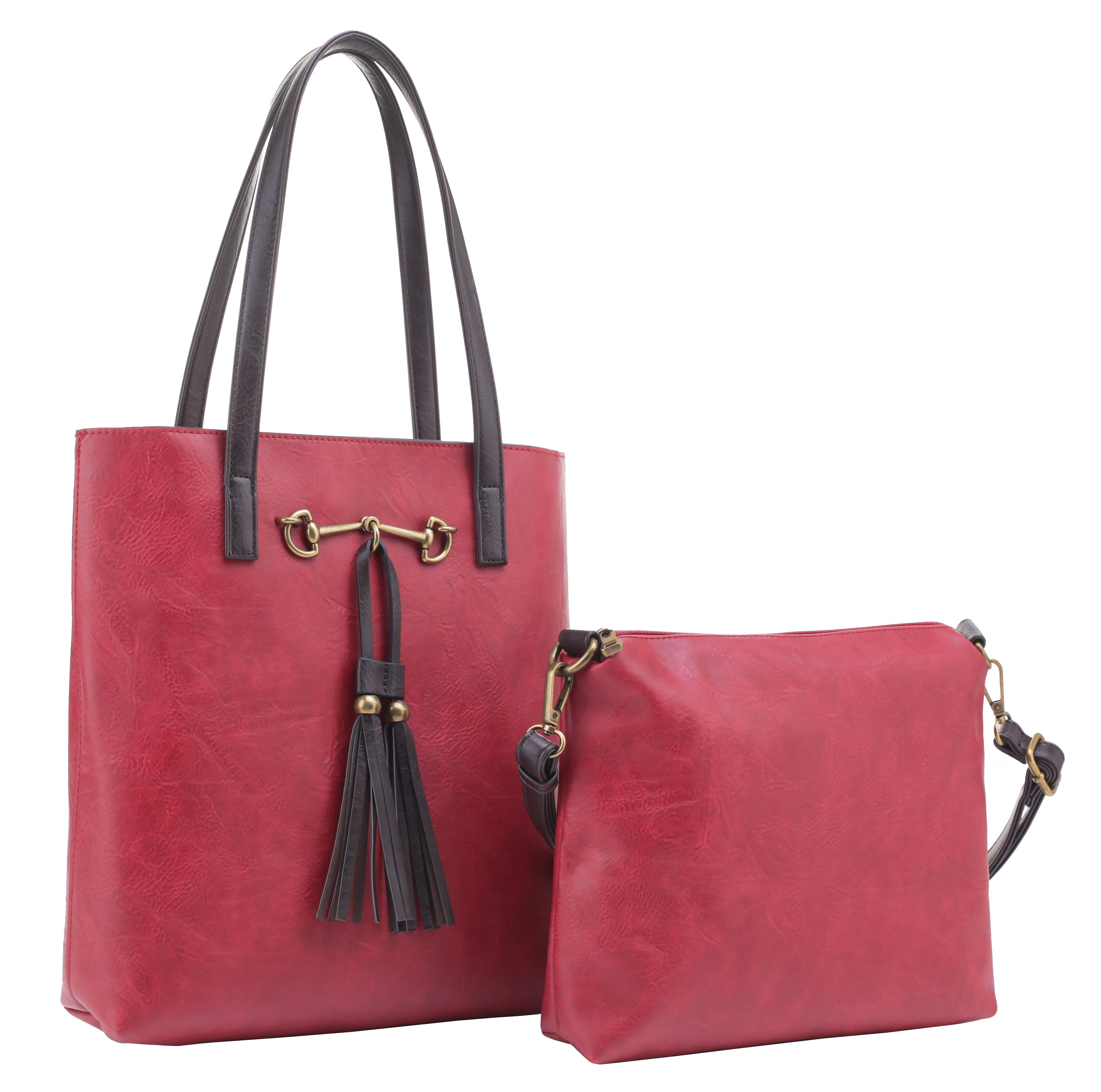 Jane Burgundy Tote Bag, in Horsebit – Liz Soto Handbags