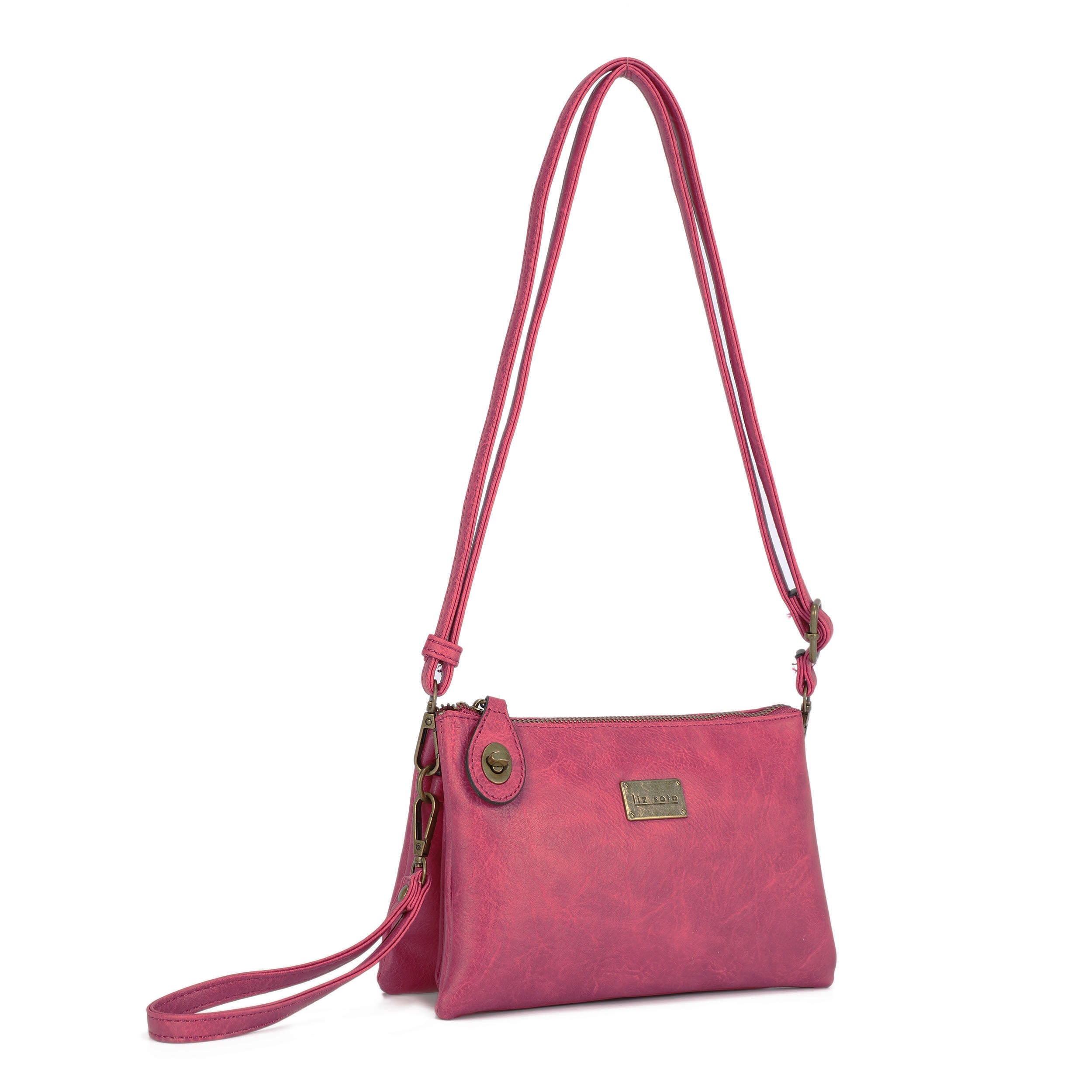 Ella Fuschia | Crossbody Bag + Wristlet