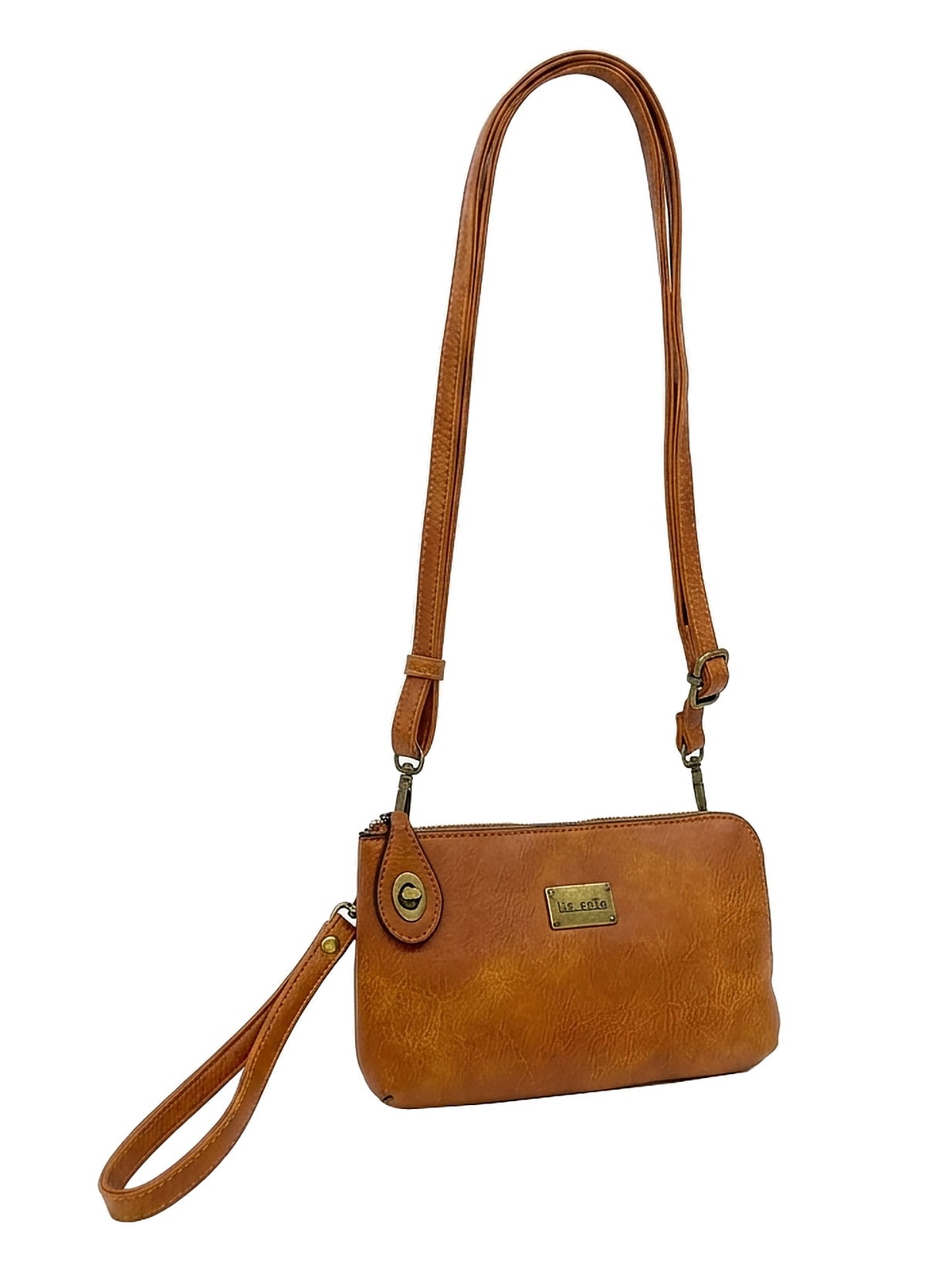 Tina Cognac | Crossbody Bag + Wristlet