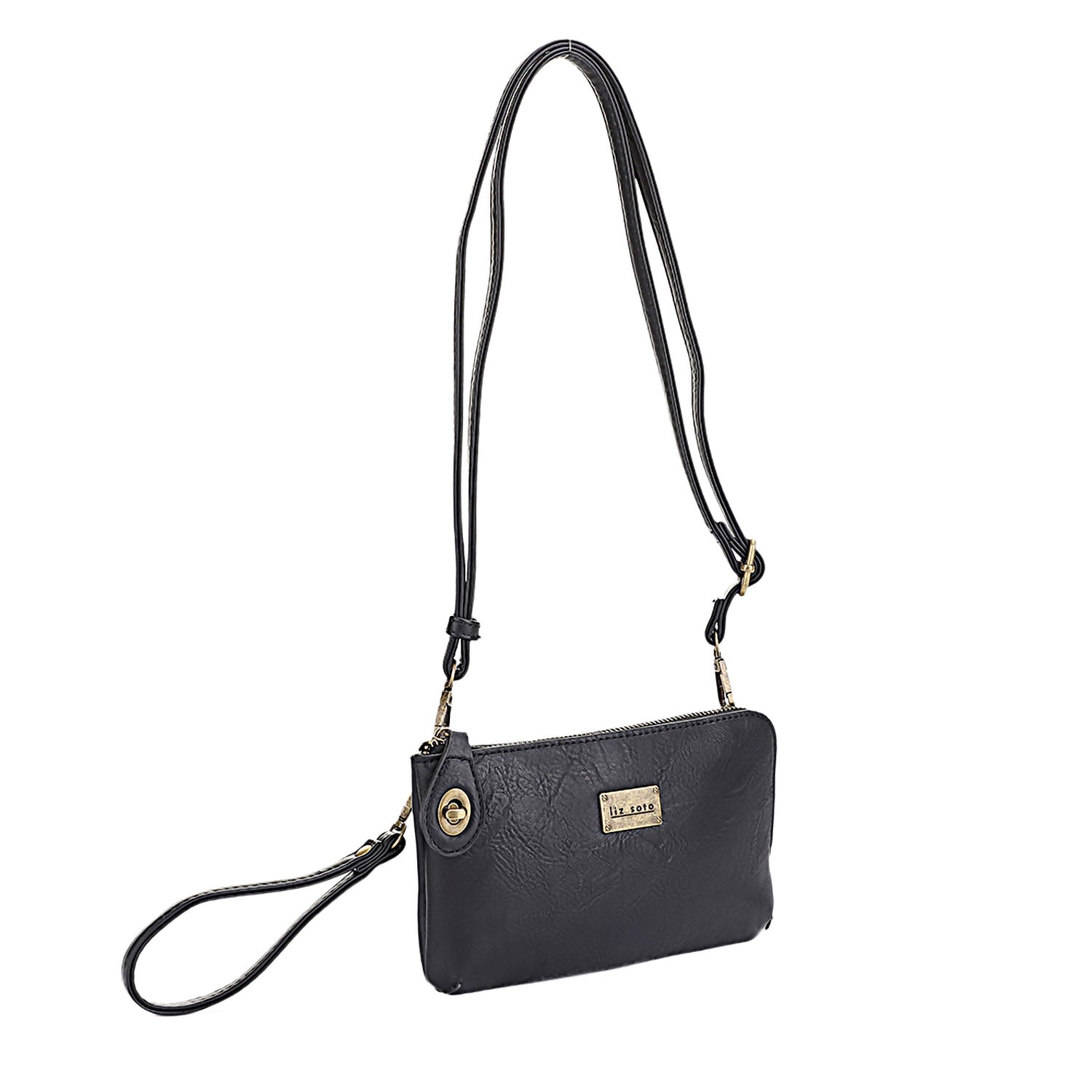 Tina Black | Crossbody Bag + Wristlet