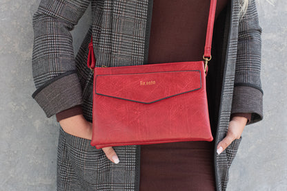 Lexi Wine | Crossbody -Wristlet Bag, large