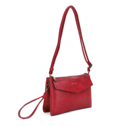 Lexi Wine | Crossbody -Wristlet Bag, large