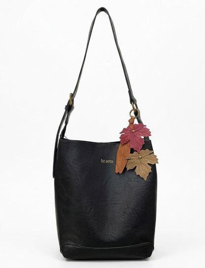 Liza Black Leaf | Bucket Bag, 2 in 1