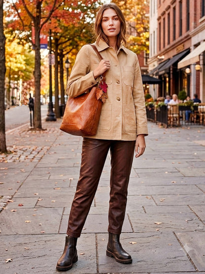 Liza Brown Leaf | Bucket Bag, 2 in 1