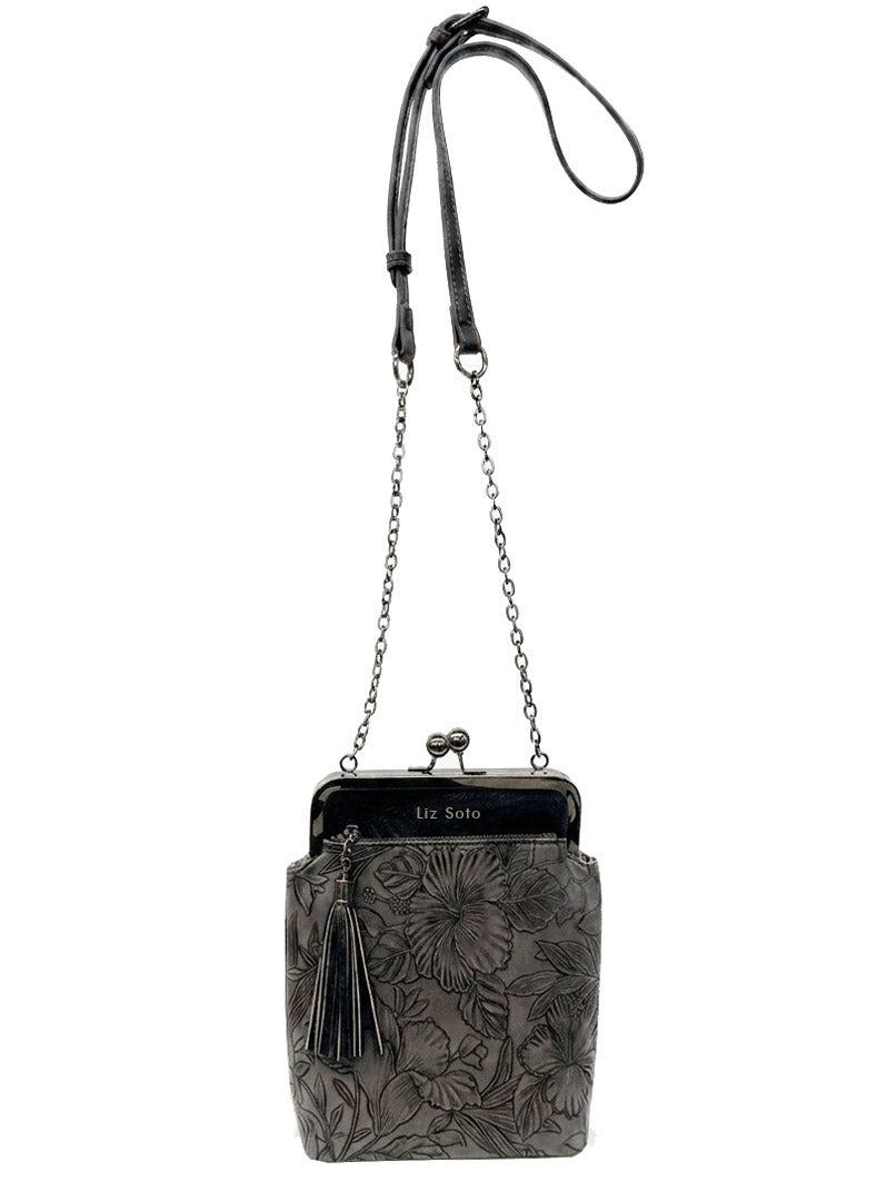 Selena Black | Frame Crossbody Bag