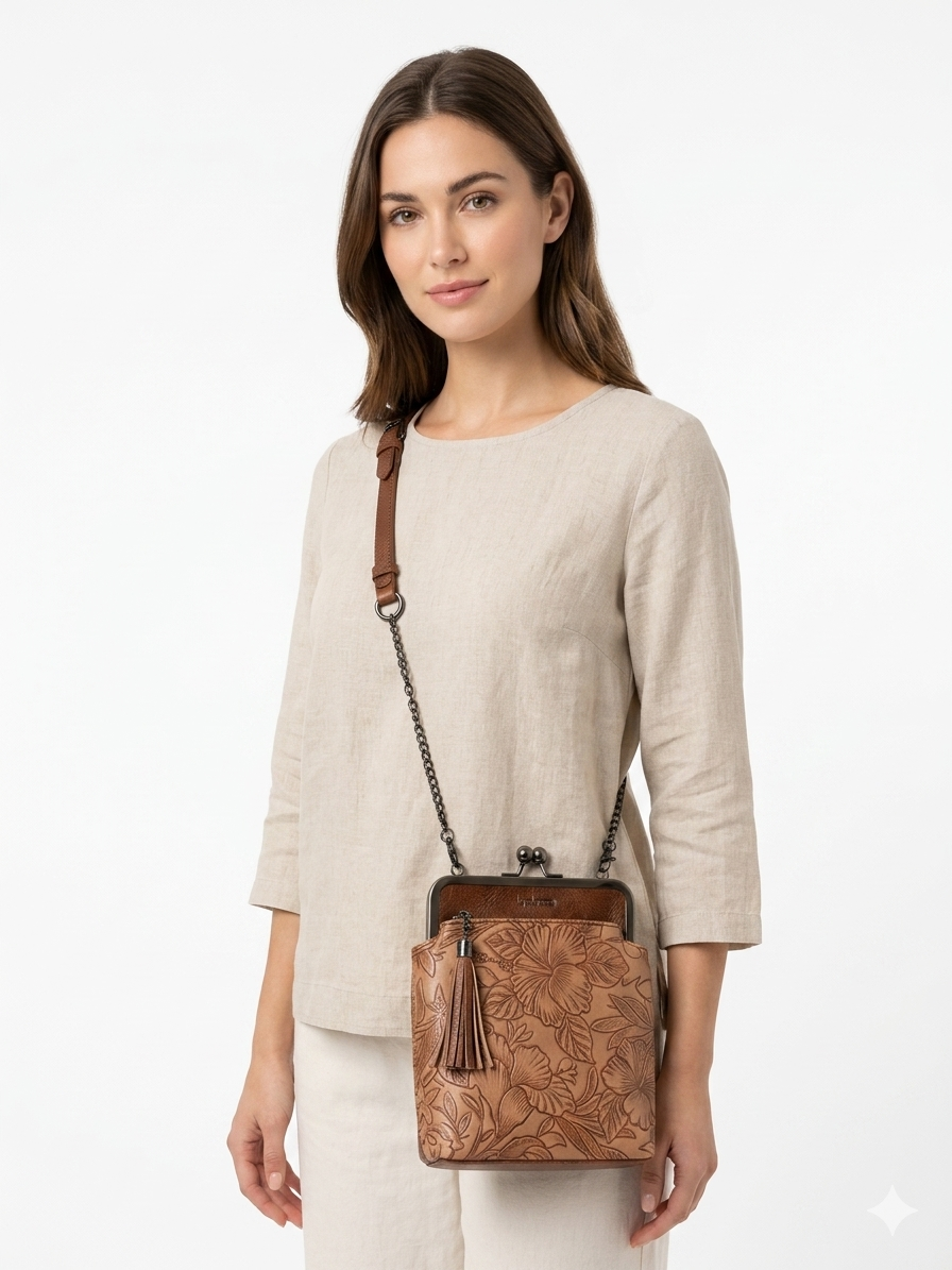 Selena Coffee | Frame Crossbody Bag